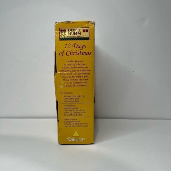 SAKURA Debbie Mumm12 Days of Christmas- 4 Pcs. Stoneware Dessert/ Salad Plates - Picture 3 of 7